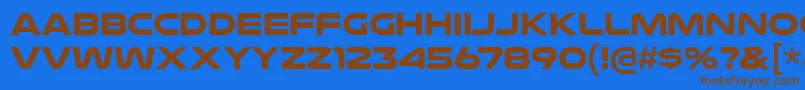 NulshockBd Font – Brown Fonts on Blue Background