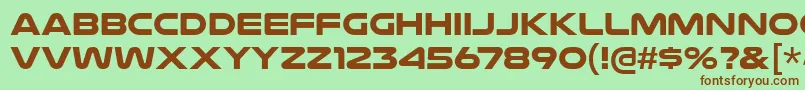 Шрифт NulshockBd – коричневые шрифты на зелёном фоне