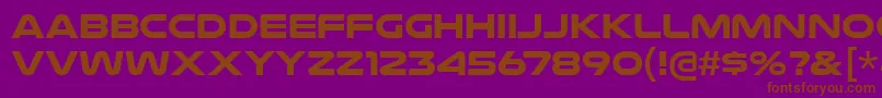 フォントNulshockBd – 紫色の背景に茶色のフォント
