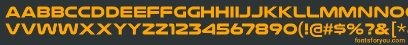NulshockBd-Schriftart – Orangefarbene Schriften auf schwarzem Hintergrund