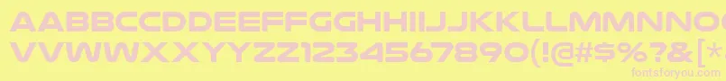 NulshockBd-fontti – vaaleanpunaiset fontit keltaisella taustalla
