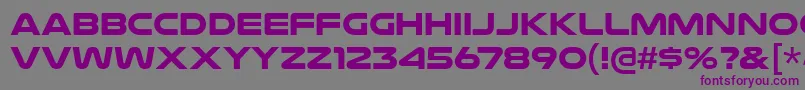 フォントNulshockBd – 紫色のフォント、灰色の背景