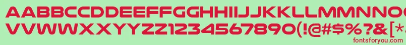 NulshockBd-fontti – punaiset fontit vihreällä taustalla