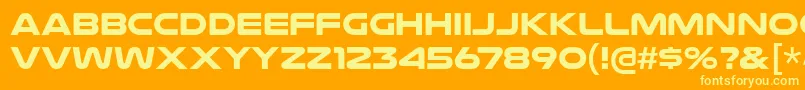NulshockBd Font – Yellow Fonts on Orange Background