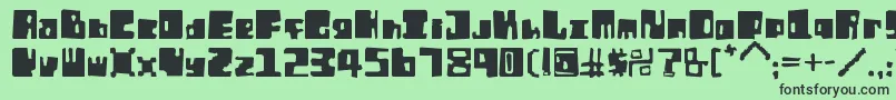 フォントOrtEr – 緑の背景に黒い文字