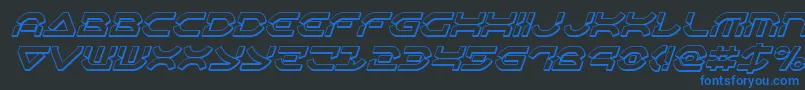 Oberondeux3Dital Font – Blue Fonts on Black Background