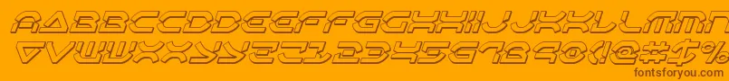 Police Oberondeux3Dital – polices brunes sur fond orange