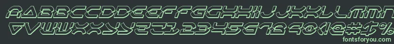 Police Oberondeux3Dital – polices vertes sur fond noir