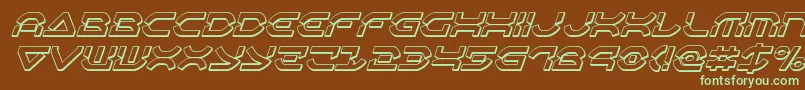Шрифт Oberondeux3Dital – зелёные шрифты на коричневом фоне