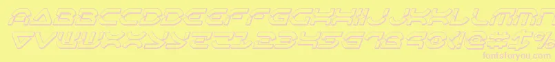 Oberondeux3Dital Font – Pink Fonts on Yellow Background