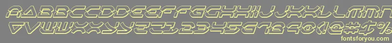 Oberondeux3Dital Font – Yellow Fonts on Gray Background