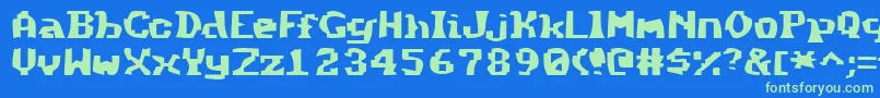 Czcionka Method – zielone czcionki na niebieskim tle