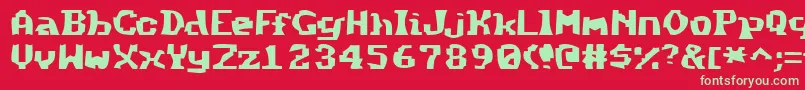 Czcionka Method – zielone czcionki na czerwonym tle