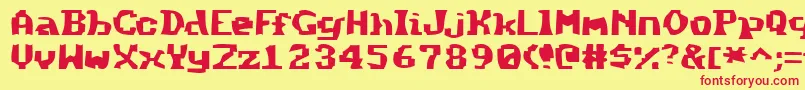 Method Font – Red Fonts on Yellow Background