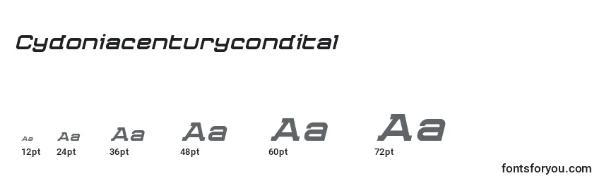 Größen der Schriftart Cydoniacenturycondital