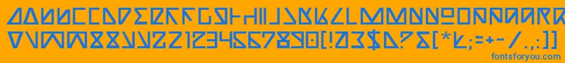 フォントNick – オレンジの背景に青い文字