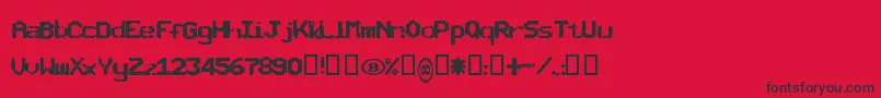 フォントSncbisho – 赤い背景に黒い文字