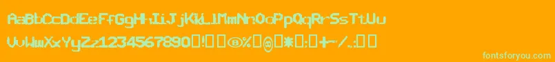 フォントSncbisho – オレンジの背景に緑のフォント