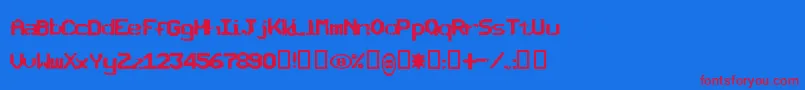 Sncbisho Font – Red Fonts on Blue Background