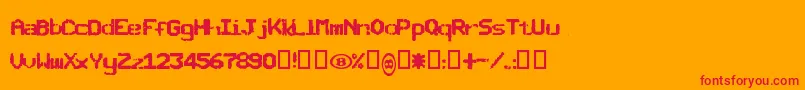 フォントSncbisho – オレンジの背景に赤い文字