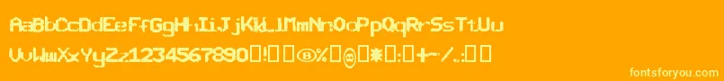 Sncbisho Font – Yellow Fonts on Orange Background