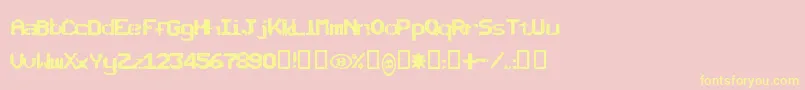 Sncbisho Font – Yellow Fonts on Pink Background