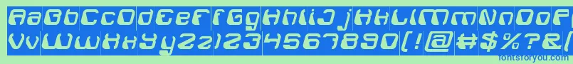 ElectroMagnetInverse Font – Blue Fonts on Green Background