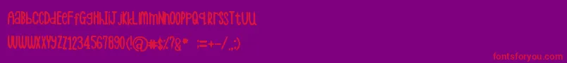フォントHellogiraffe – 紫の背景に赤い文字