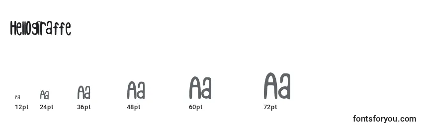 Размеры шрифта Hellogiraffe