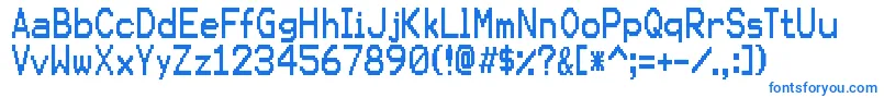 フォントKarmasutureRegular – 白い背景に青い文字