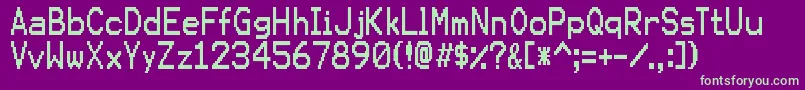 フォントKarmasutureRegular – 紫の背景に緑のフォント
