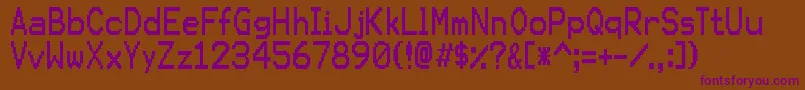 フォントKarmasutureRegular – 紫色のフォント、茶色の背景