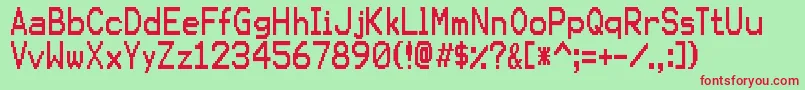 KarmasutureRegular Font – Red Fonts on Green Background