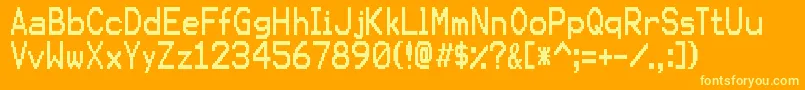 フォントKarmasutureRegular – オレンジの背景に黄色の文字