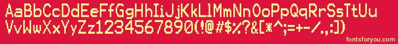 KarmasutureRegular Font – Yellow Fonts on Red Background