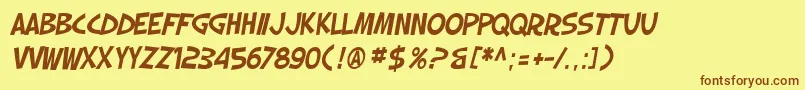 SfSlapstickComicOblique Font – Brown Fonts on Yellow Background