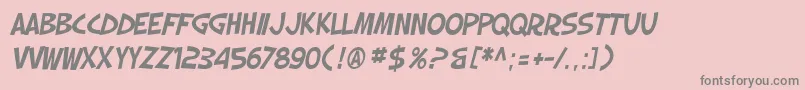 More about SfSlapstickComicOblique Font SfSlapstickComicOblique Font – Gray Fonts on Pink Background