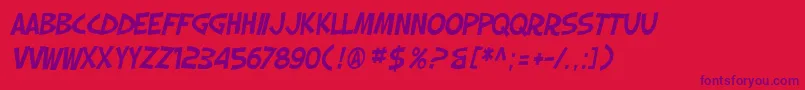 fuente SfSlapstickComicOblique – Fuentes Moradas Sobre Fondo Rojo