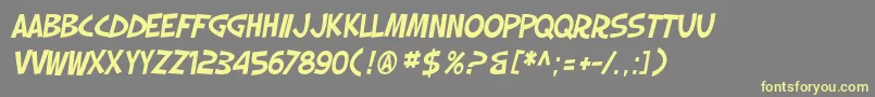 SfSlapstickComicOblique Font – Yellow Fonts on Gray Background