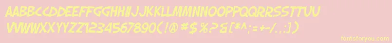 SfSlapstickComicOblique Font – Yellow Fonts on Pink Background