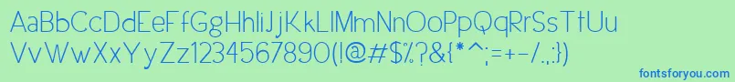 UrbanEleganceRegular Font – Blue Fonts on Green Background
