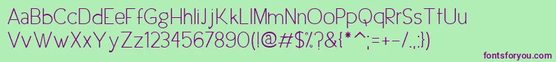 UrbanEleganceRegular Font – Purple Fonts on Green Background