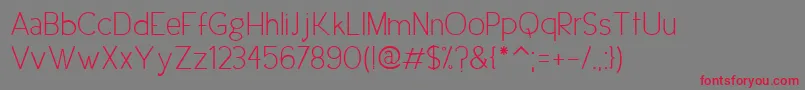 UrbanEleganceRegular Font – Red Fonts on Gray Background