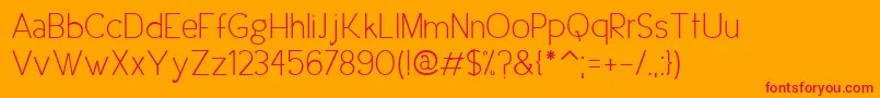 UrbanEleganceRegular Font – Red Fonts on Orange Background