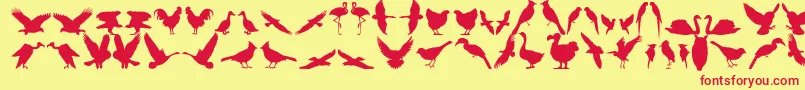 フォントBfeather11 – 赤い文字の黄色い背景