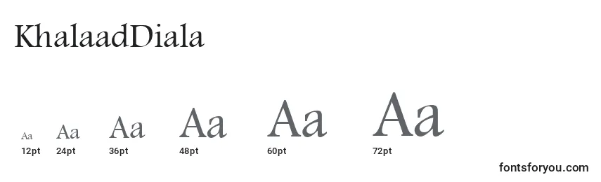 KhalaadDiala Font Sizes