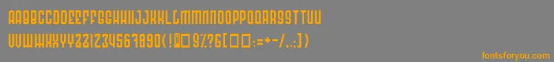 フォントRadon – オレンジの文字は灰色の背景にあります。