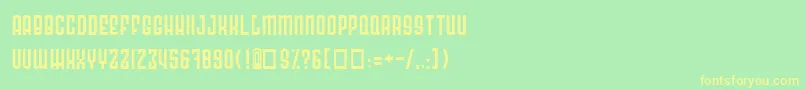 フォントRadon – 黄色の文字が緑の背景にあります