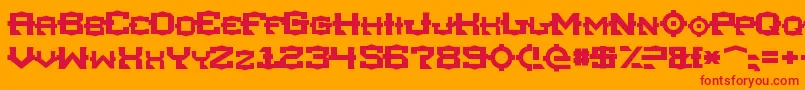 フォントTsa – オレンジの背景に赤い文字