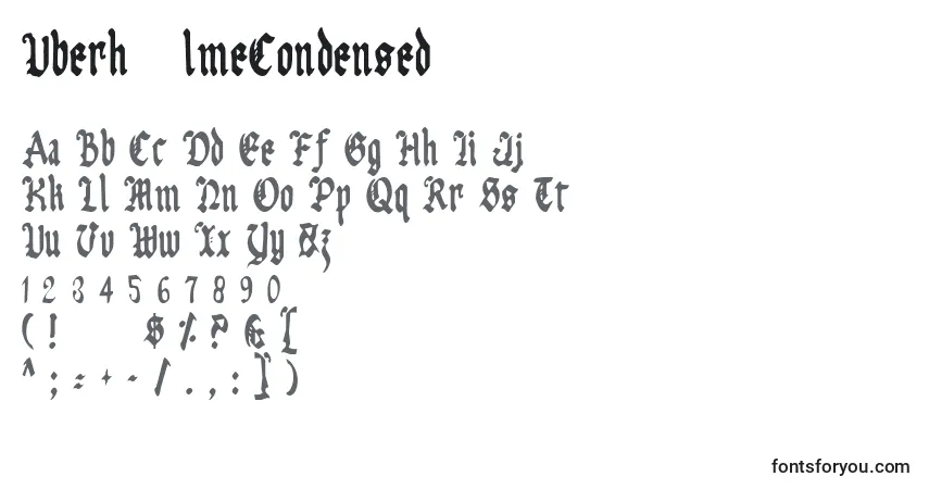 Czcionka UberhГ¶lmeCondensed – alfabet, cyfry, specjalne znaki